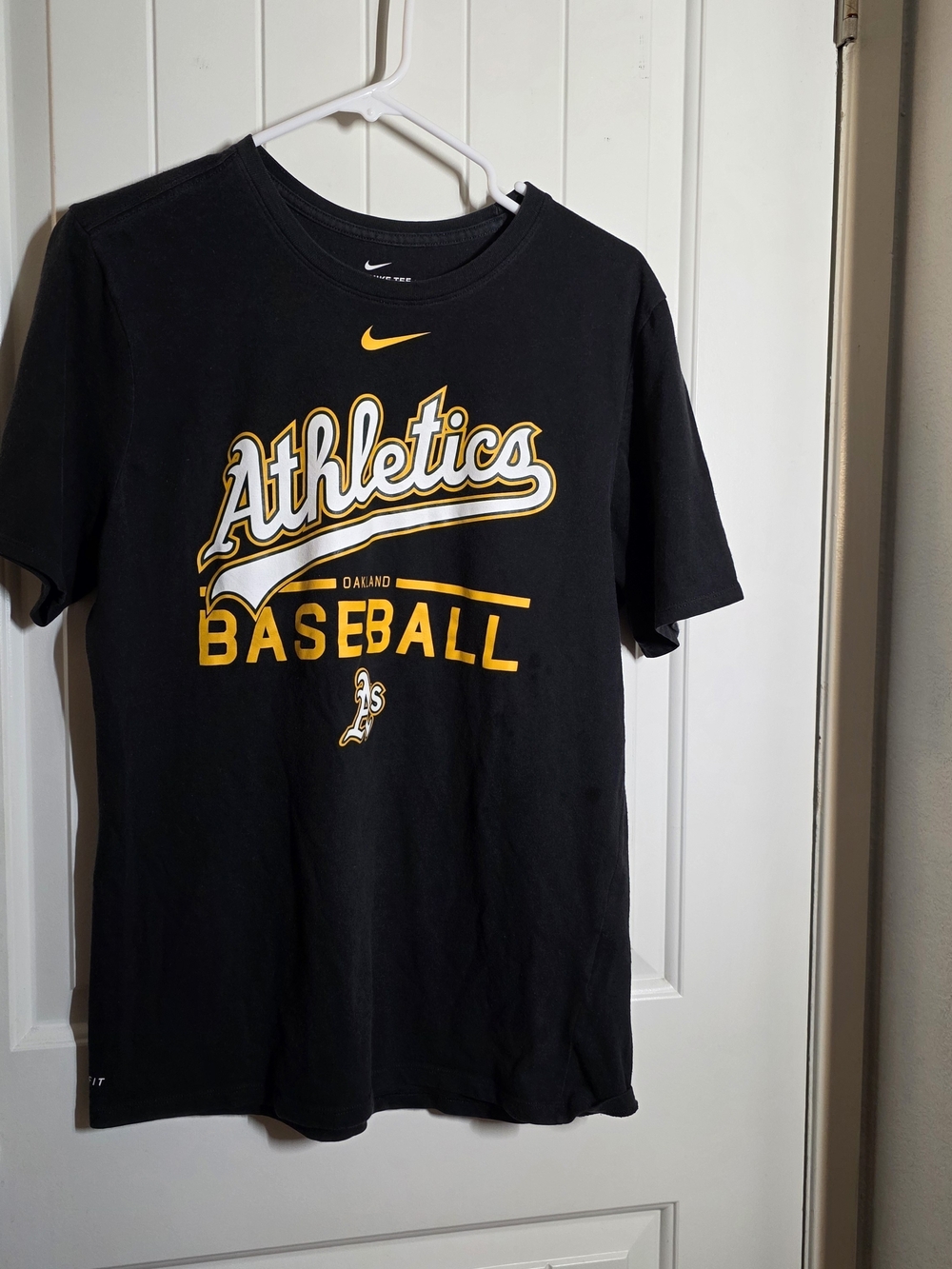 Nike Black and Yellow Athletics Baseball Tee